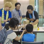 母子で作った作品 炭焼き会場